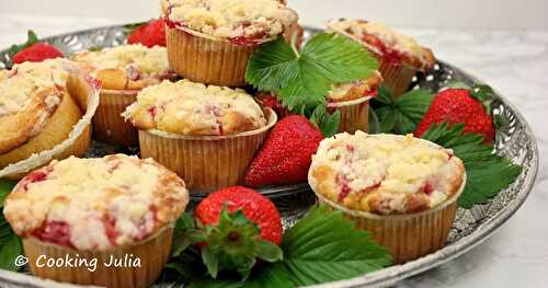 MUFFINS-CRUMBLE AUX FRAISES