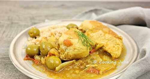 TAJINE DE POULET AUX LÉGUMES ET OLIVES