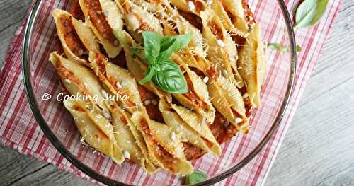 CONCHIGLIONIS, SAUCE TOMATE À LA RICOTTA 