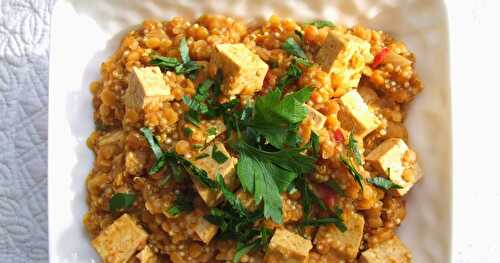 CURRY DE TOFU, LENTILLES CORAIL ET QUINOA