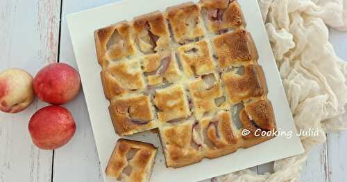 GÂTEAU AUX PÊCHES ET MASCARPONE (SANS BEURRE)