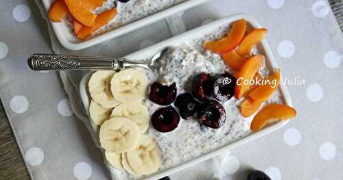 OVERNIGHT PORRIDGE AU MUESLI, CHIA ET FRUITS