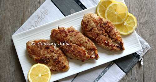 POULET EN CROÛTE LÉGÈRE DE PARMESAN ET PIGNONS