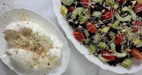 SALADE DE LENTILLES, CRUDITÉS ET BURRATA 