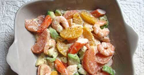 SALADE FRAICHEUR AUX AGRUMES, AVOCAT ET CREVETTES