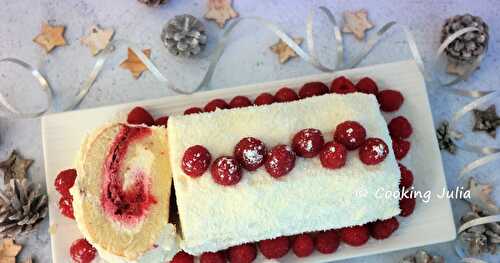 BÛCHE ROULÉE AUX FRAMBOISES ET MASCARPONE