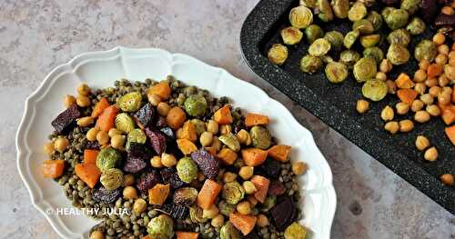 SALADE DE LENTILLES AUX LÉGUMES D'HIVER RÔTIS