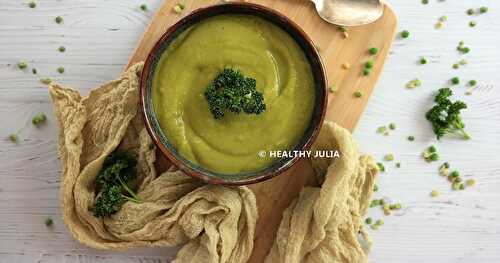 VELOUTÉ DE POIS CASSÉS ET PETITS POIS AU LAIT DE COCO