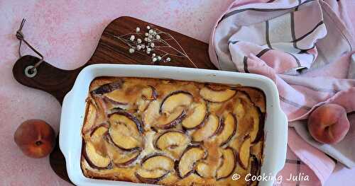 CLAFOUTIS CRÉMEUX AUX PÊCHES