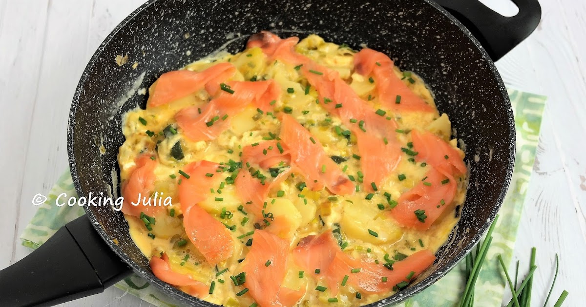 OMELETTE AUX POMMES DE TERRE ET SAUMON FUMÉ