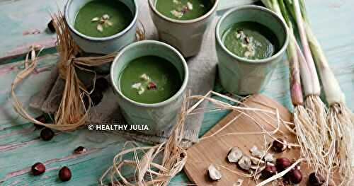 VELOUTÉ AUX ÉPINARDS, COURGETTES ET NOISETTES