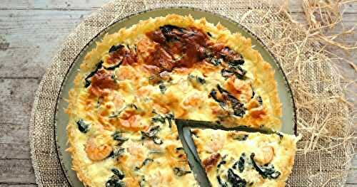 QUICHE CREVETTES-ÉPINARDS EN CROÛTE DE RIZ