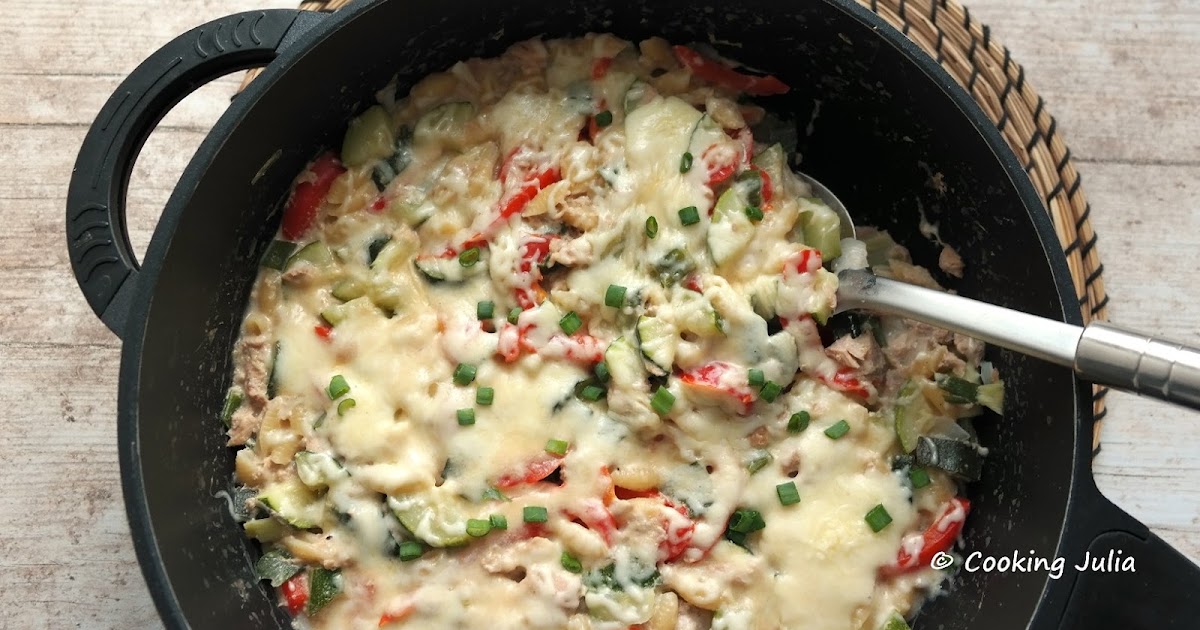 ONE PAN PASTA THON, COURGETTE ET POIVRON