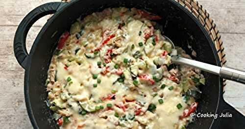 ONE PAN PASTA THON, COURGETTE ET POIVRON