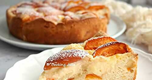 GÂTEAU AUX ABRICOTS ET CRÈME PÂTISSIÈRE (SANS BEURRE)