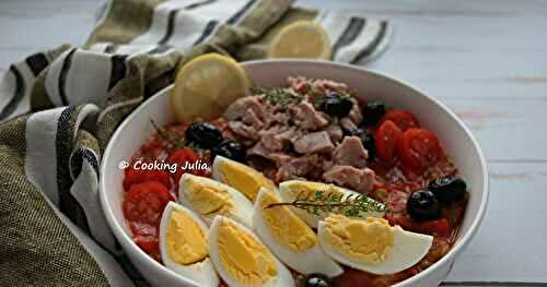 SALADE MECHOUIA AU THON ET ŒUFS DURS