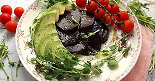 SALADE DE BETTERAVE ET AVOCAT, CHANTILLY DE FETA