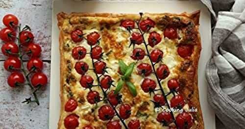 TARTE AUX TOMATES CERISES ET CHANTILLY DE FETA