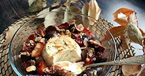 RICOTTA RÔTIE AU MIEL, FIGUES ET PRUNES ROUGES