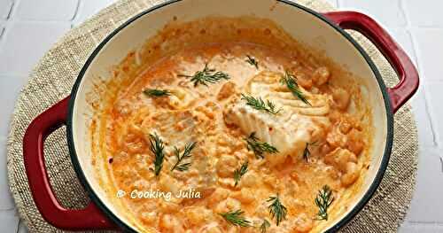 CABILLAUD SAUCE AUX CREVETTES