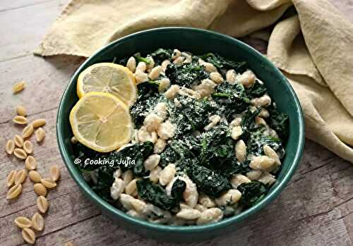 Pâtes aux épinards, ricotta et citron