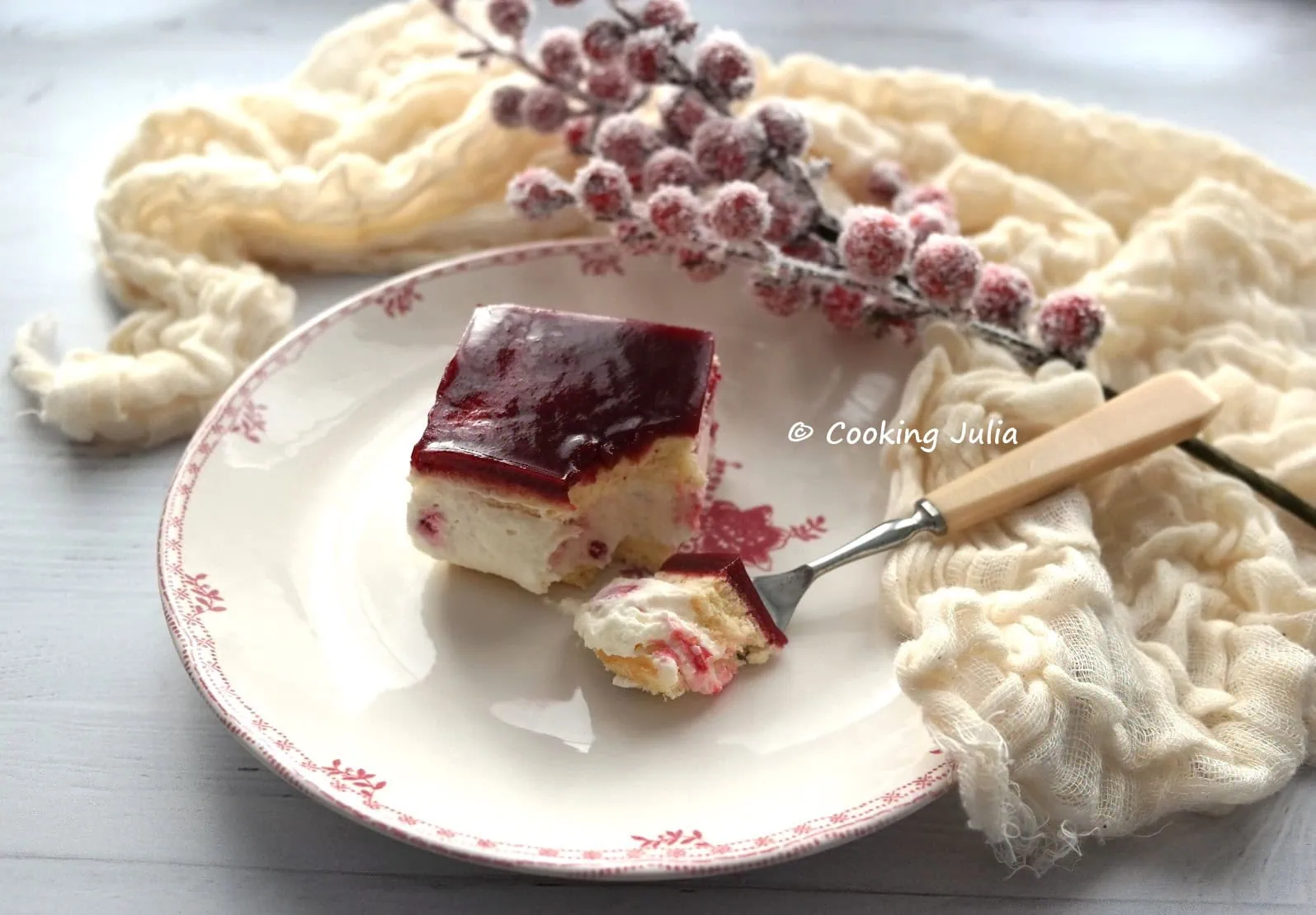 Entremets léger à la framboise