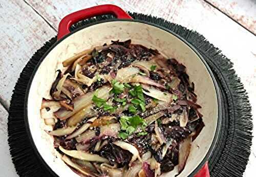 Poêlée de salade trévisana au parmesan