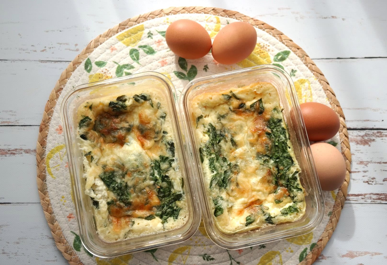 Quiche sans pâte protéinée aux épinards (meal prep)