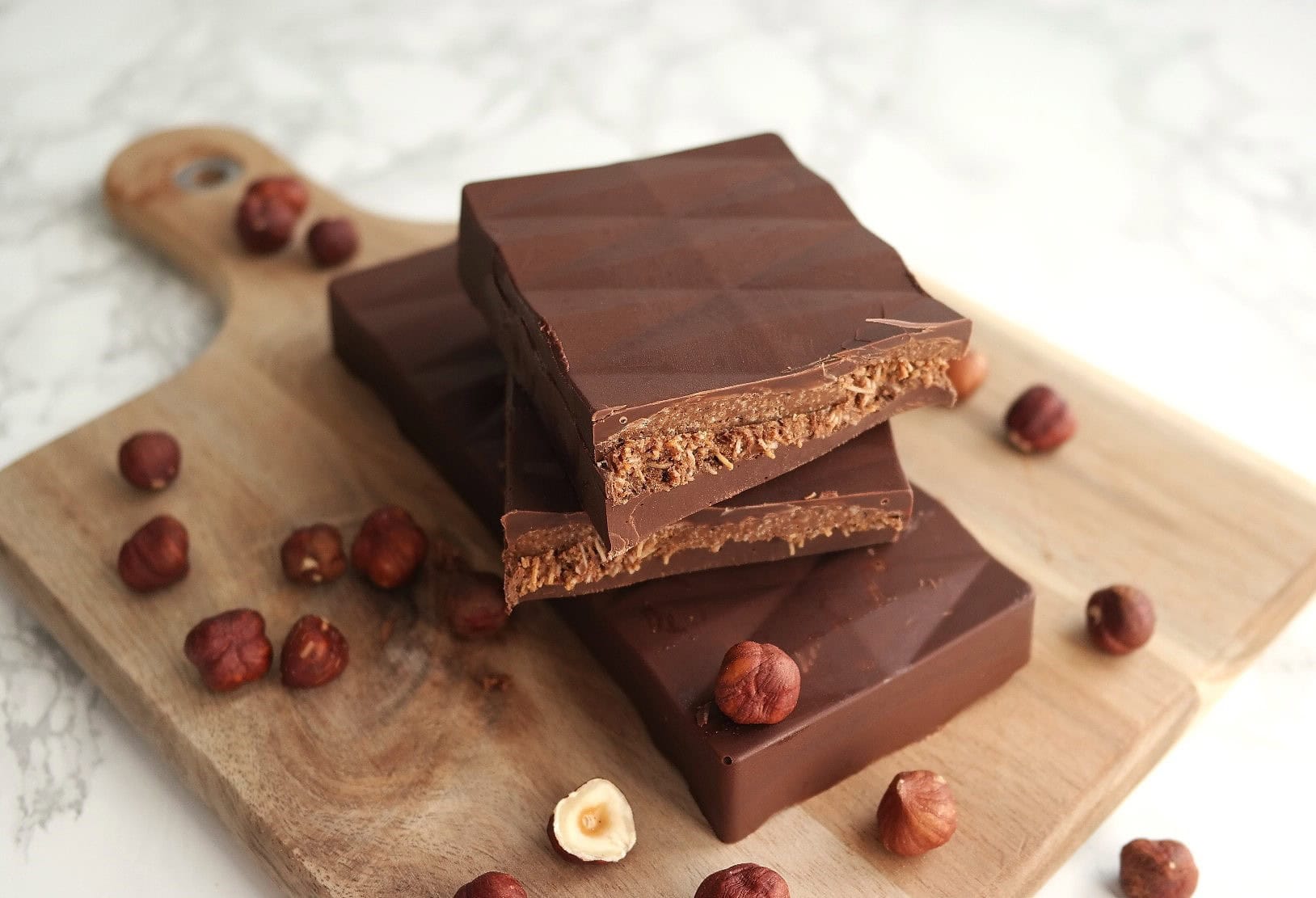 Tablette de chocolat praliné croustillant