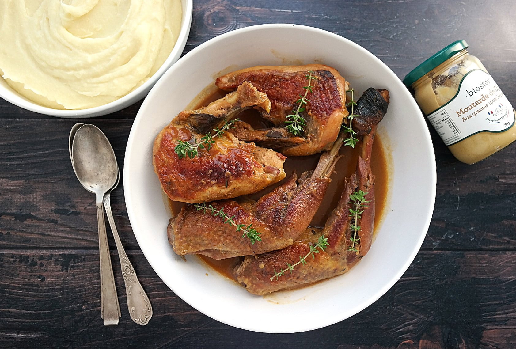 Pintade sauce moutarde et miel