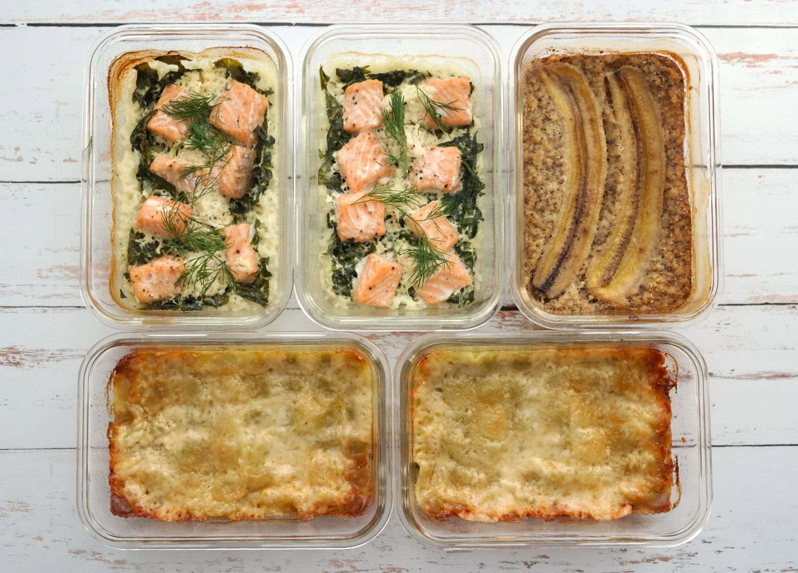 Saumon, ravioles et baked oatmeal (meal prep)