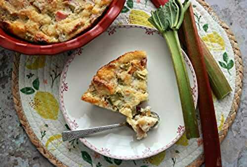 Brioche perdue gratinée à la rhubarbe