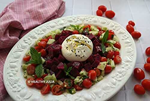 Salade de crudités, betterave et burrata