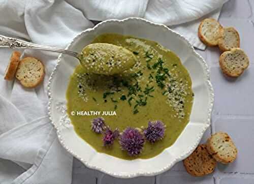 Velouté de courgettes et petits pois à la ciboulette