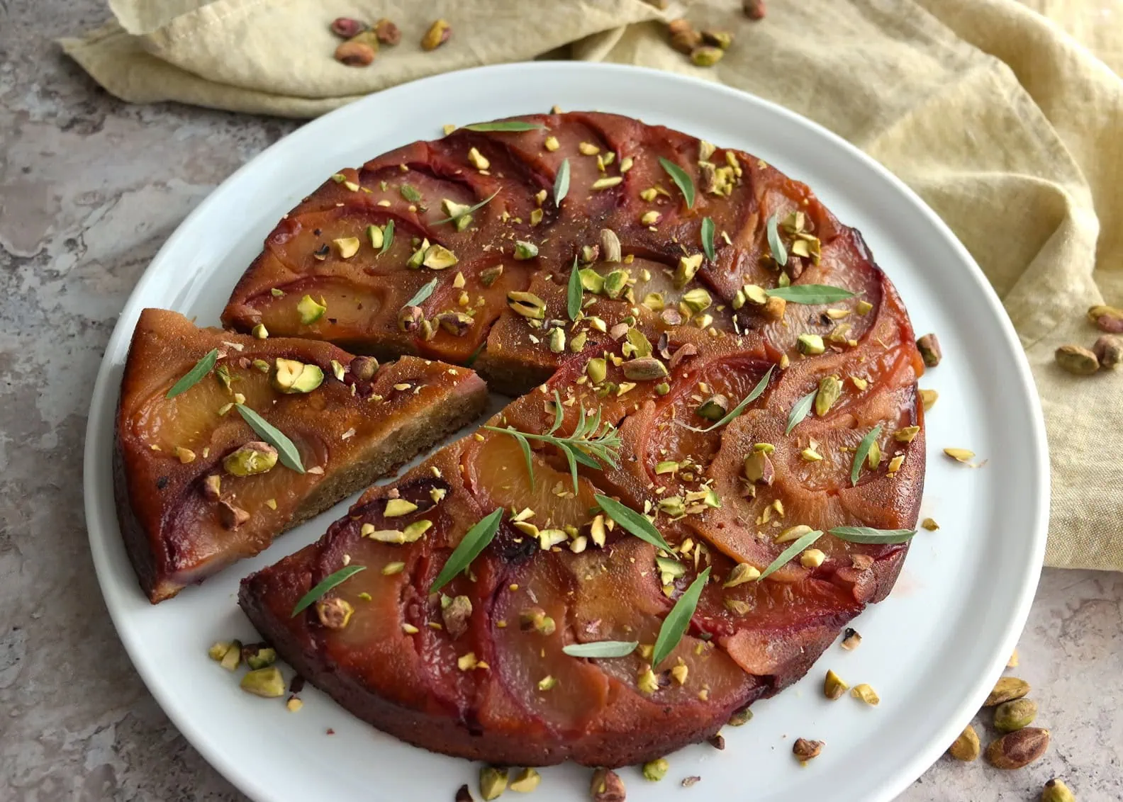Financier tatin aux pêches