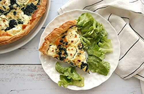 Quiche aux épinards et chantilly de feta