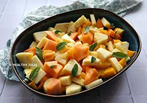 Salade de fruits jaunes d’été à la menthe