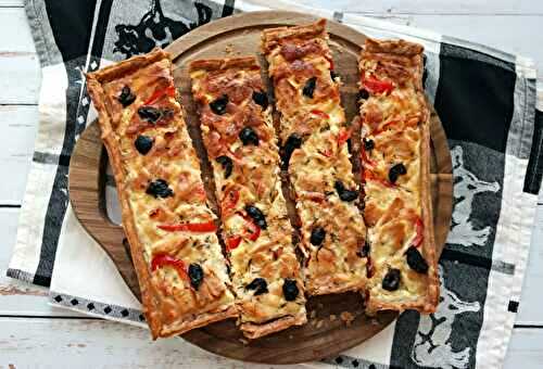 Tarte thon-poivron aux olives