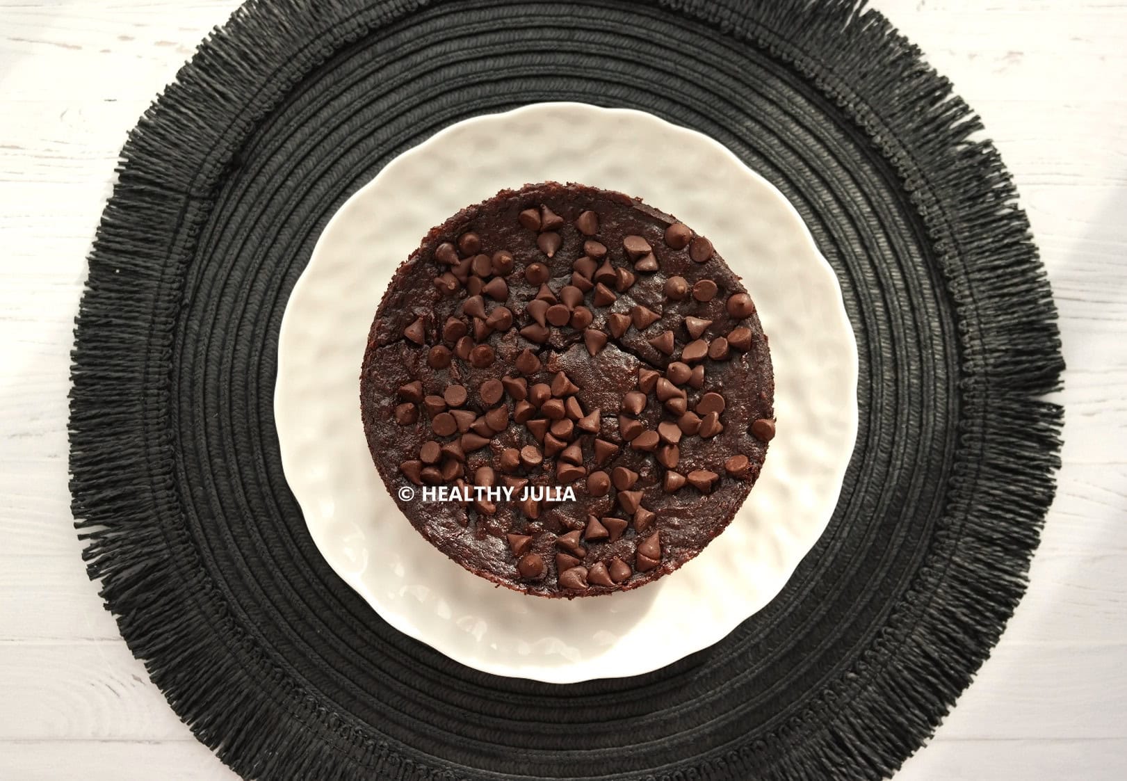 Fondant au chocolat, lentilles et banane