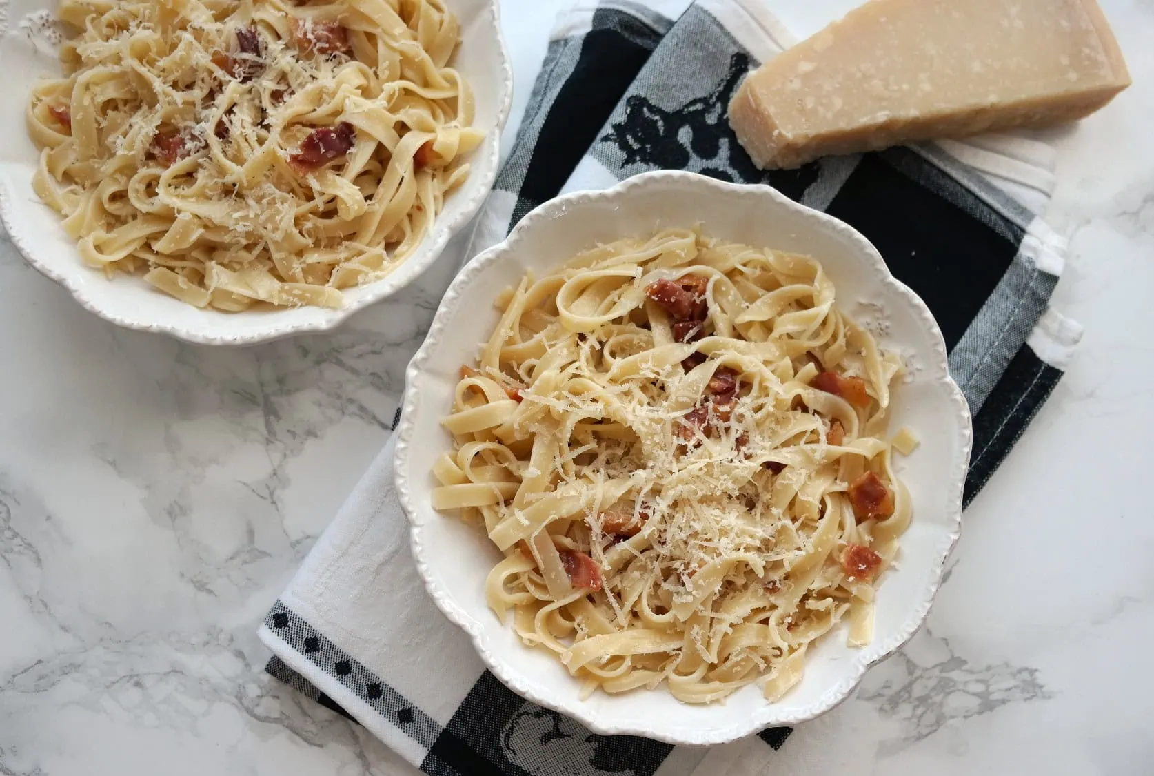 Tagliatelles carbonara sans crème