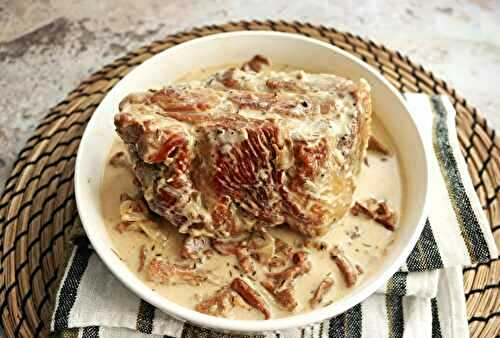 Rôti de porc aux girolles et à la crème