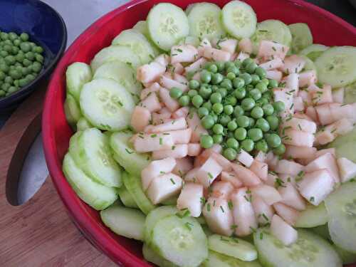 Salade de Concombres, Pommes et Basilic