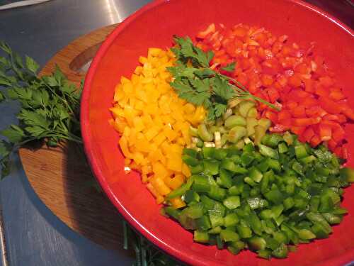 Salade Rhubarbe Poivron à la Coriandre