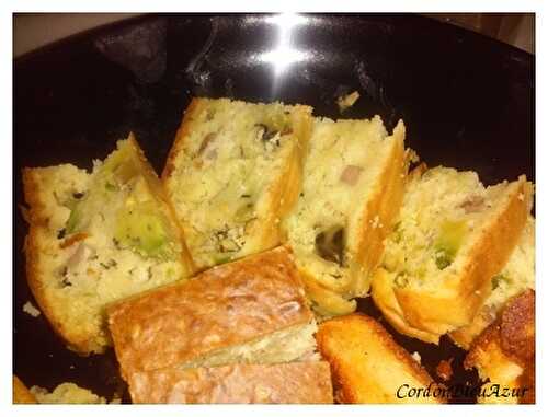 Cake avocat, wasabi et jambon cru