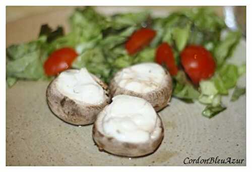 Champignons farcis au fromage de chèvre et basilic