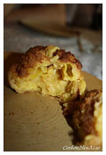 Choux à la crème pralinée et à la mousse au chocolat