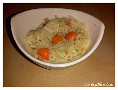 Dinde au citron vert, riz et billes de carottes