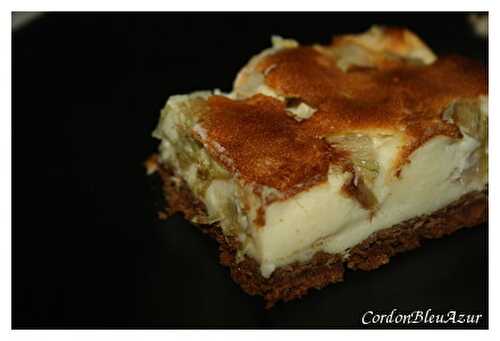 Gâteau au fromage blanc façon cheesecake à la rhubarbe