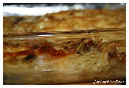 Gratin de spaghetti au cabillaud