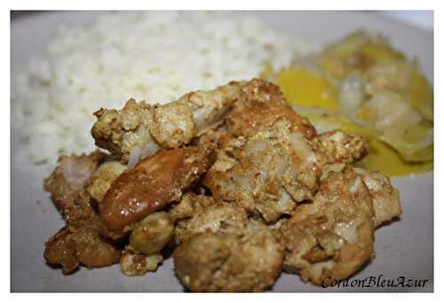 Poulet mariné au yaourt massala gingembre et cardamome